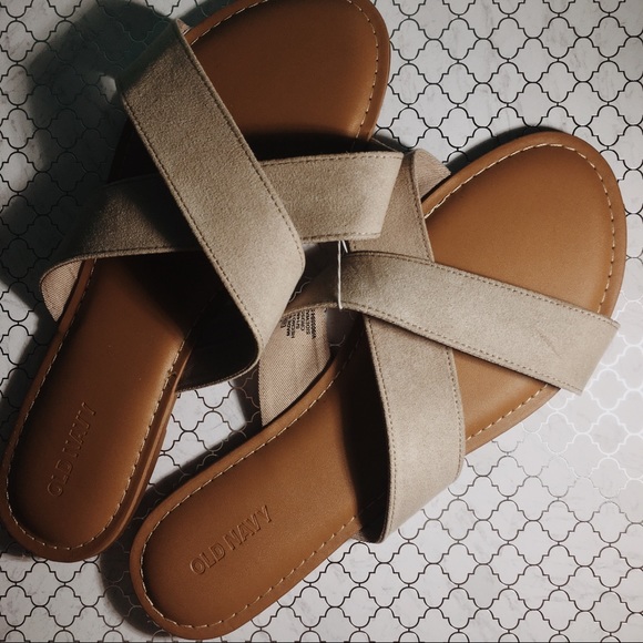 Old Navy Shoes - SOLD NWT Tan Criss-Cross Cushioned Insole Sandals
